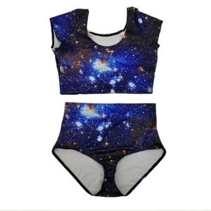 BlackMilk Two Piece Blue Galaxy Nana Suit XL